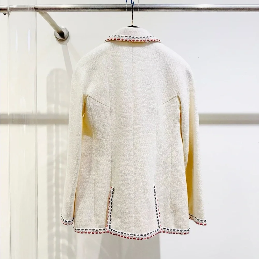 Authentic Chanel Cream Jacket with Colorful Accents - Picture 2 of 6